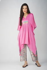 Rosy quirk kaftan top and floral pant set